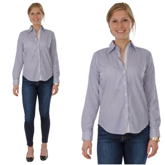 NWT Cortland Park White & Pink Classic Button Down Grosgrain Ribbon Shirt $149 - Picture 3 of 12